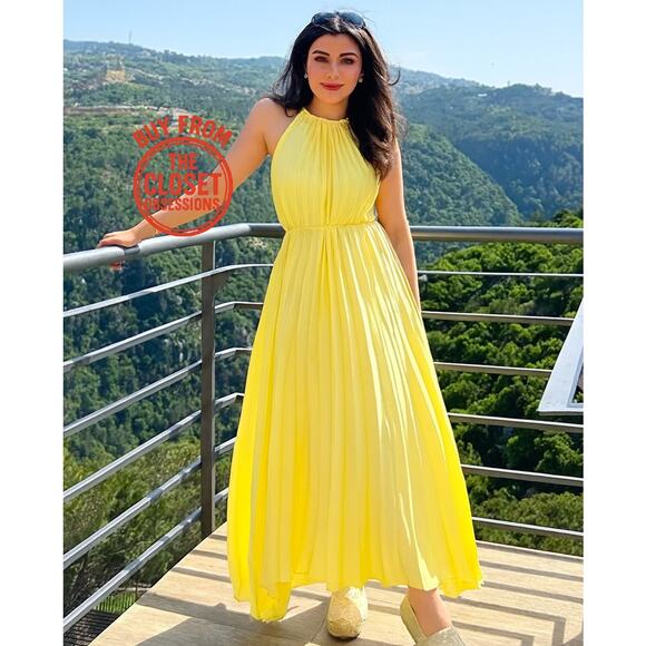 MANGO BLOGGER FAVE!!! Pleated Midi Dress NWT - Picture 1 of 16